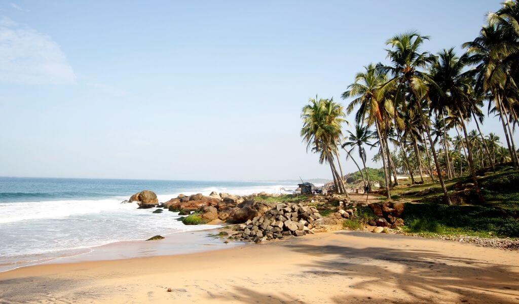 Beach in Kovalam in Kerala