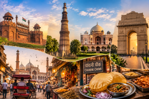 Best things to do in Delhi featuring Red Fort, Qutub Minar, India Gate, Humayun’s Tomb, Old Delhi markets, and local food experiences