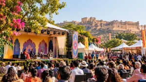 Jaipur Literature Festival with a live author session and audience