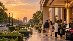 Golden Hour Arrival at the Grand Hotel